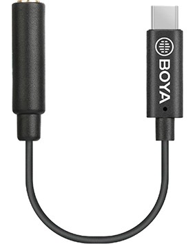 ����� ����� 3.5 mm TRS female ��� USB-C male BOYA BY-K4 - 6 cm - 