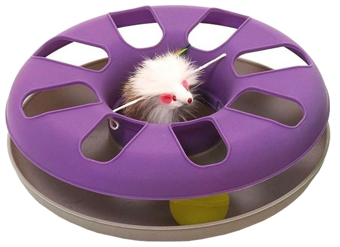 Интерактивна играчка с мишка и топка за котки Karlie Интерактивна играчка с мишка и топка за котки Karlie - ∅ 24 cm - играчка