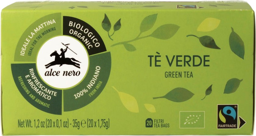 Био зелен чай Alce Nero Био зелен чай Alce Nero - 20 пакетчета x 1.75 g - напитка