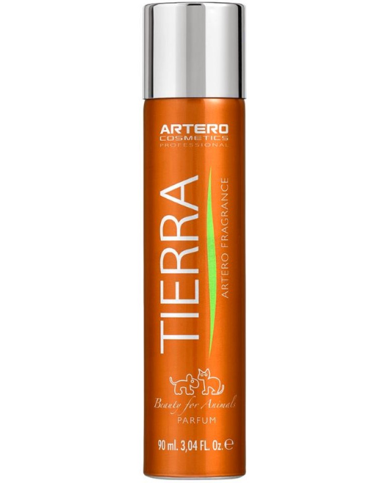 Парфюм за кучета и котки ARTERO Tierra Парфюм за кучета и котки ARTERO Tierra - 90 ml, с аромат на ванилия, карамел и мускус - парфюм