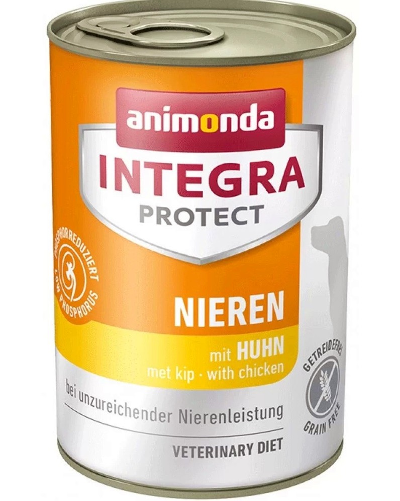 Консерва за кучета с бъбречна недостатъчност Integra Protect Renal Консерва за кучета с бъбречна недостатъчност Integra Protect Renal - 400 g, с пилешко, в зряла възраст - храна