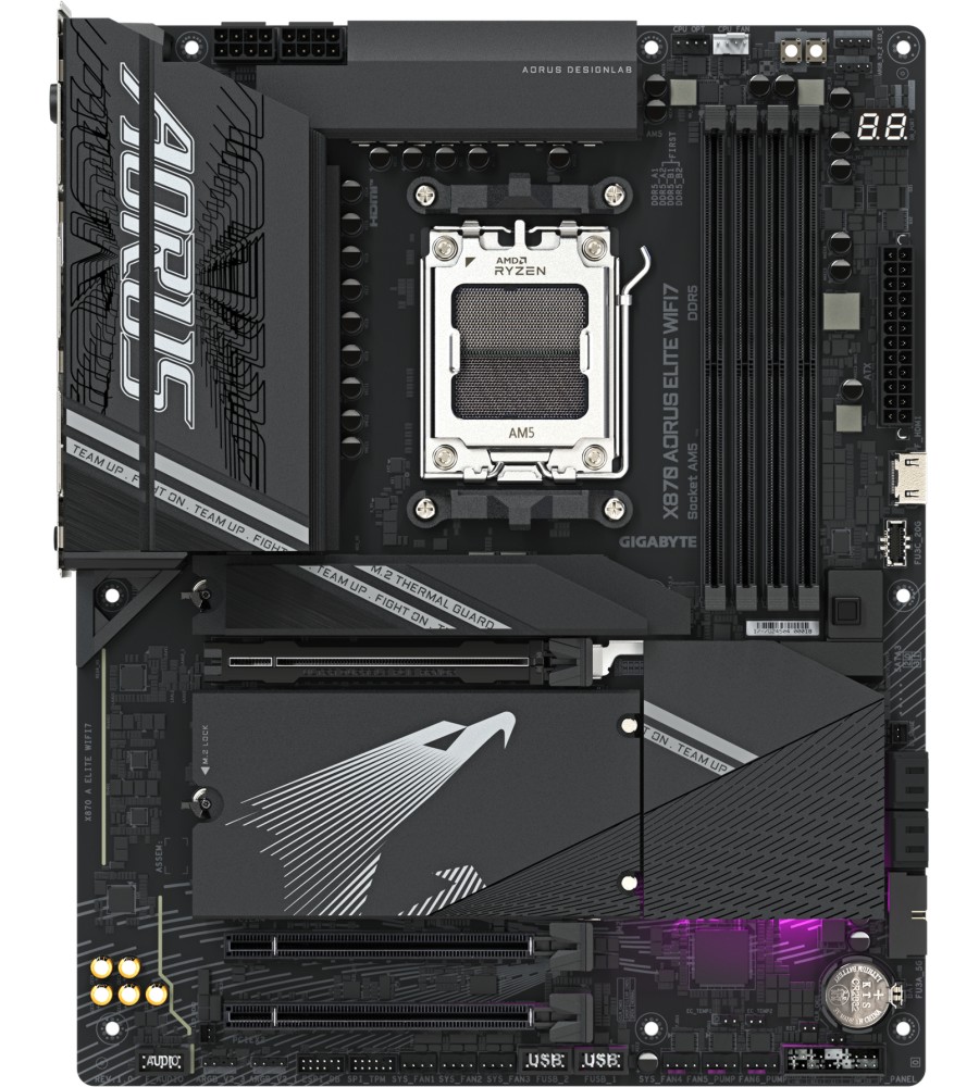 Дънна платка Gigabyte X870 Aorus Elite WIFI 7 Дънна платка Gigabyte X870 Aorus Elite WIFI 7 - AMD AM5, AMD X870, DDR5, ATX -