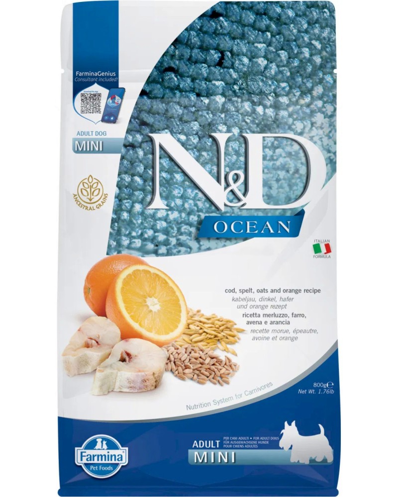     N&D Adult Mini - 0.8 ÷ 7 kg,   ,   ,   Ocean,   ,  1  - 