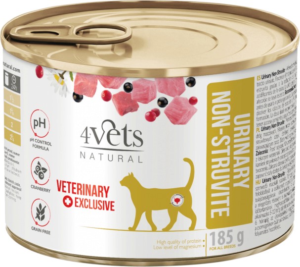 Консерва за котки с уринарни проблеми 4Vets Urinary Non Struvite Консерва за котки с уринарни проблеми 4Vets Urinary Non Struvite - 185 g - храна