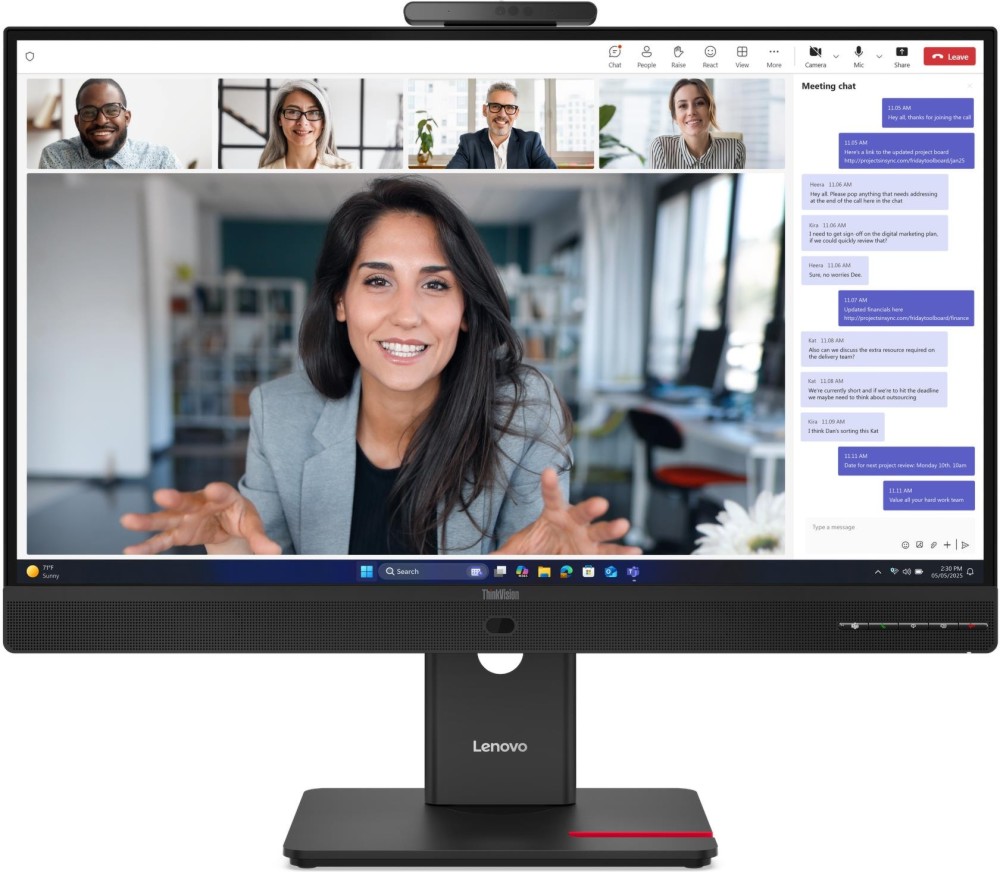 Монитор Lenovo ThinkVision T27QD-4v Монитор Lenovo ThinkVision T27QD-4v - 27", IPS, 100 Hz, 2560 x 1440, 4 ms, HDMI, DisplayPort, 3 x USB-A , 1 x USB-C, 2 x 5 W, 5 MP -