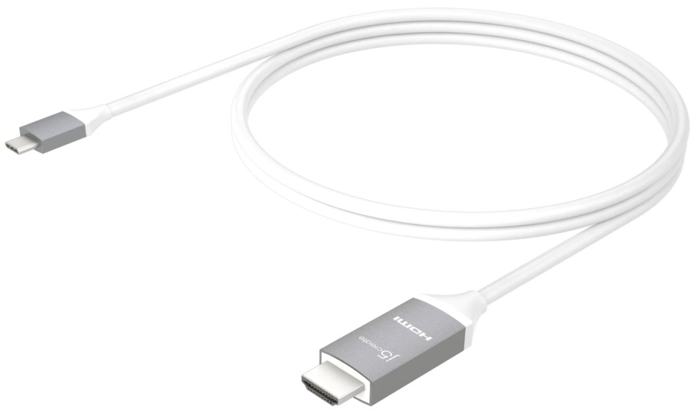 Кабел USB-C male към HDMI male 2.0 j5create Кабел USB-C male към HDMI male 2.0 j5create - 1.8 m -
