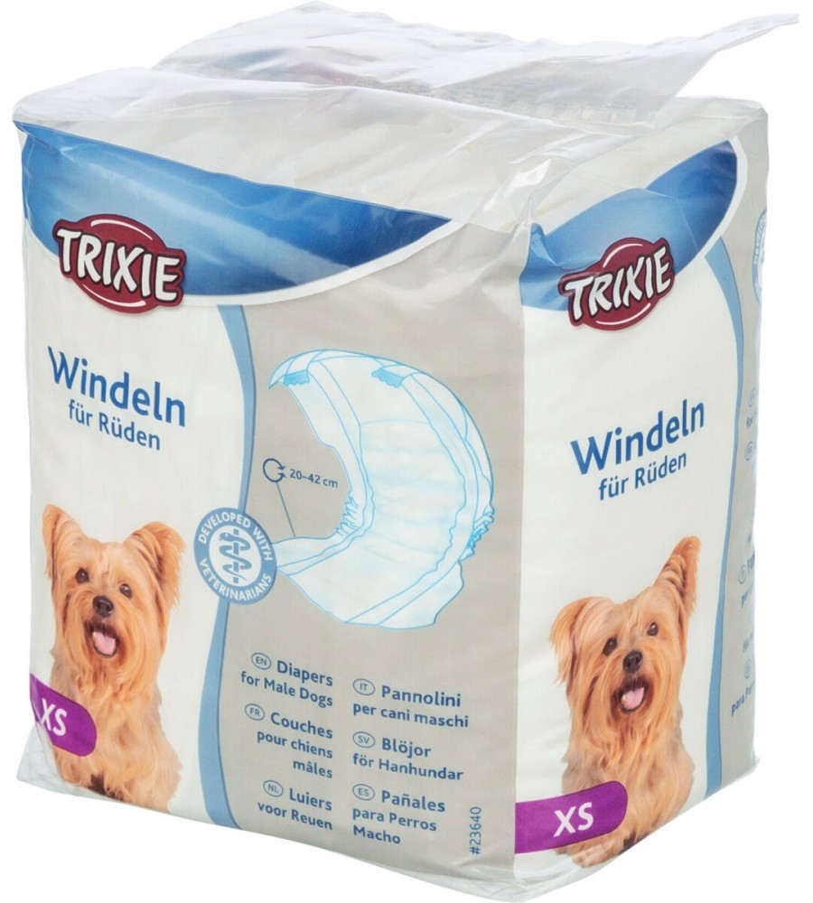 Пелени за мъжки кучета Trixie XS Пелени за мъжки кучета Trixie XS - 12 броя, от 20 до 42 cm - продукт