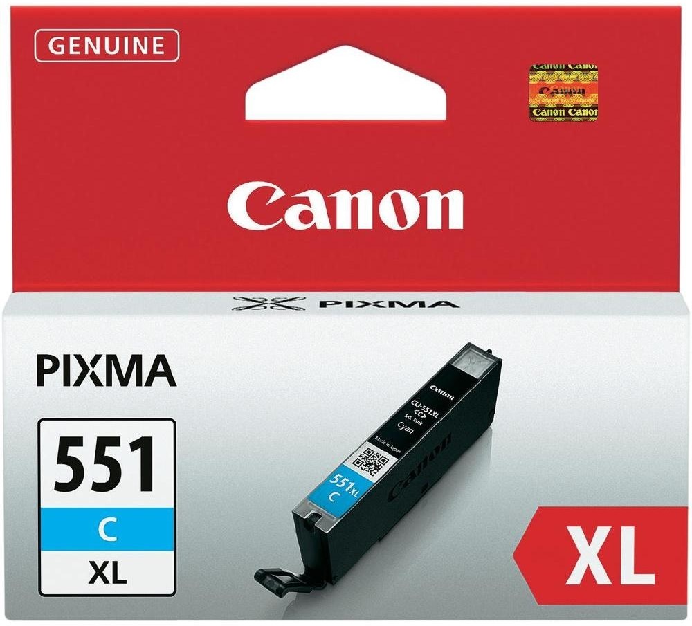 Касета с мастило за принтер Canon CLI-551 XL Cyan Касета с мастило за принтер Canon CLI-551 XL Cyan - 650 страници -