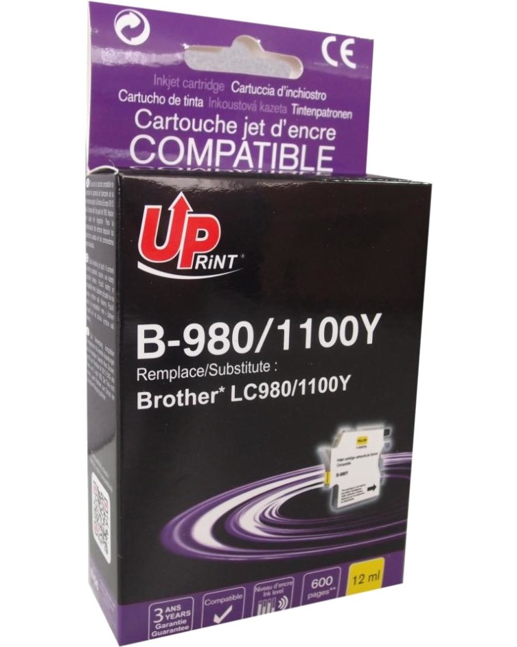 Касета с мастило за принтер UPrint B-980 Yellow Касета с мастило за принтер UPrint B-980 Yellow - 600 страници -