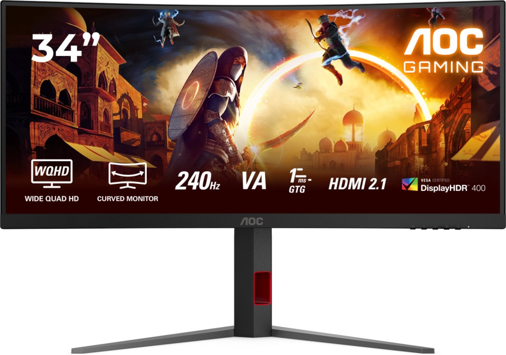 ������� AOC CU34G4Z - 34", VA, 240 Hz, 21:9, 3440 x 1440, 0.5 ms, 2 x HDMI, DisplayPort, Adaptive-Sync - 