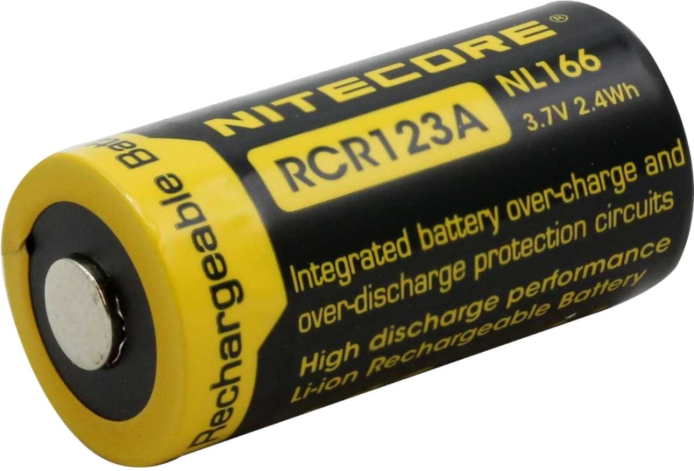  3.7V Nitecore NL166 -  Li-Ion (CR-123) 650 mAh - 