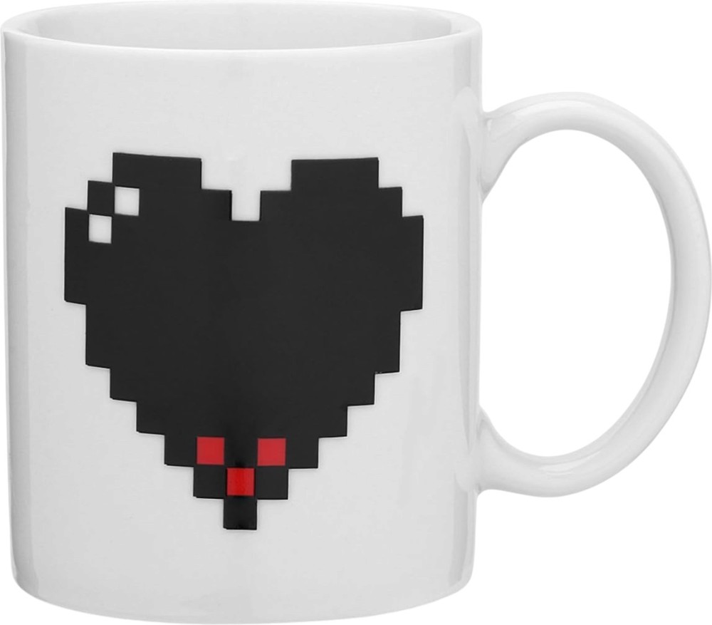 Tермочувствителна чаша Kikkerland Pixel Heart Tермочувствителна чаша Kikkerland Pixel Heart - 325 ml - чаша