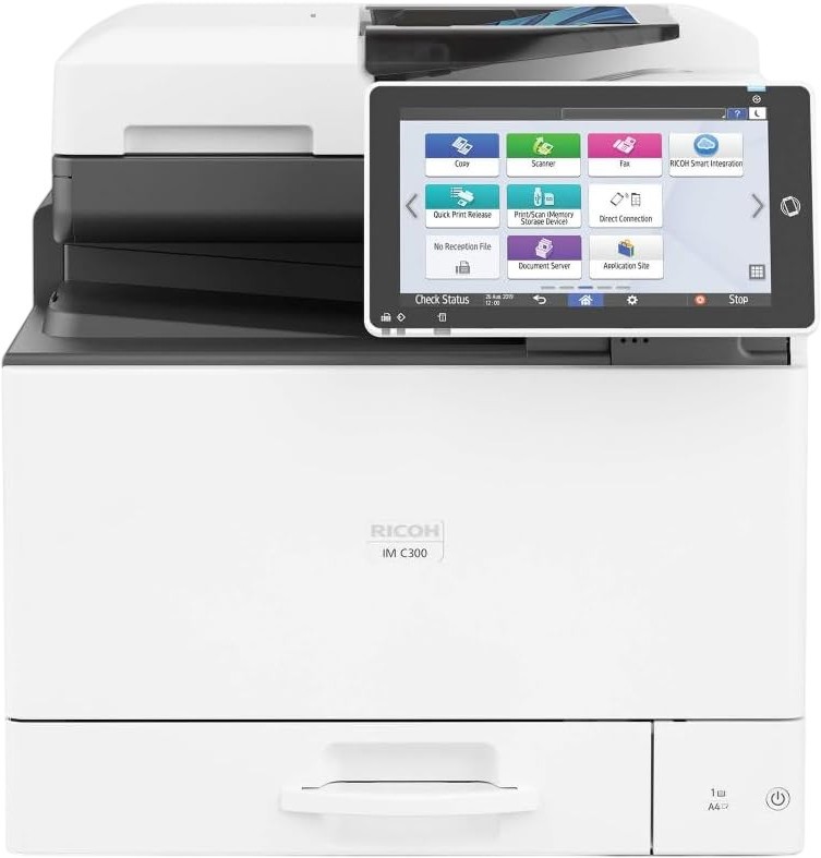 Лазерно мултифункционално устройство Ricoh IM C300 Лазерно мултифункционално устройство Ricoh IM C300 - Цветен принтер / копир / скенер, 1200 x 1200 dpi, 30 pages/min, USB, A4, Wi-Fi, ADF -