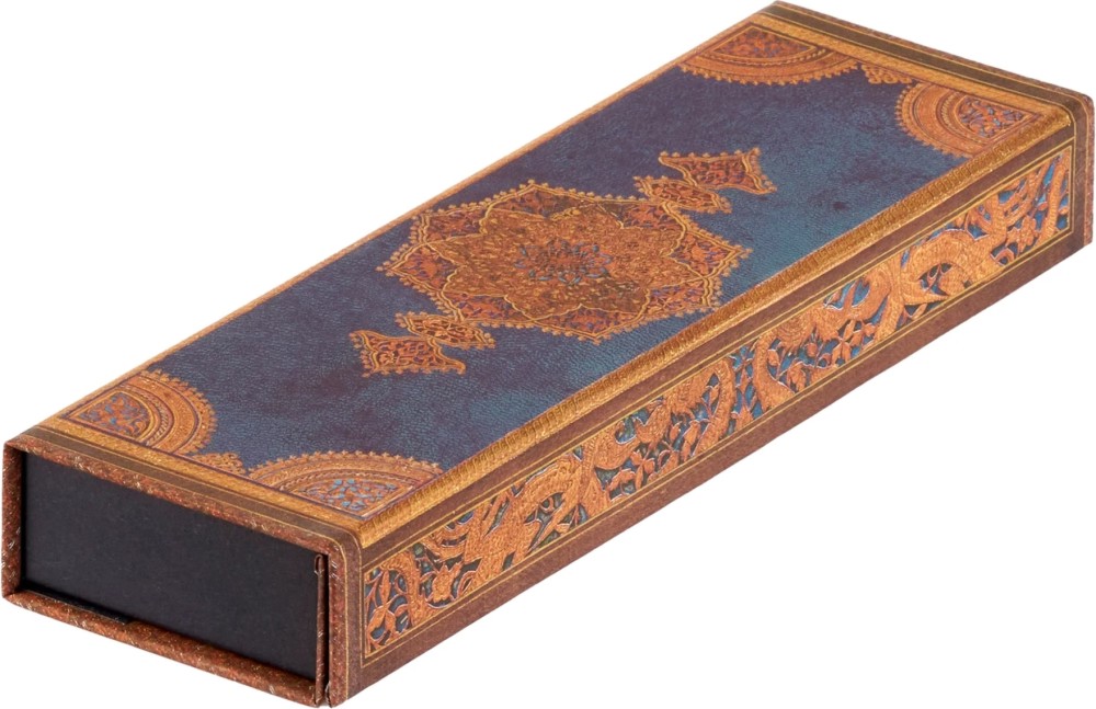 Кутия за моливи Paperblanks Safavid Indigo Кутия за моливи Paperblanks Safavid Indigo - С 2 отделения -