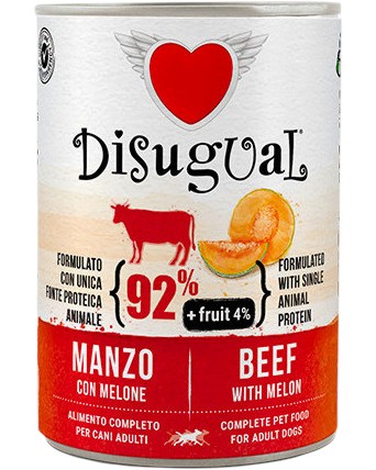 Пастет за кучета Disugual Пастет за кучета Disugual - 400 и 6 x 400 g, с говеждо и пъпеш, от серията Fruit, в зряла възраст - храна