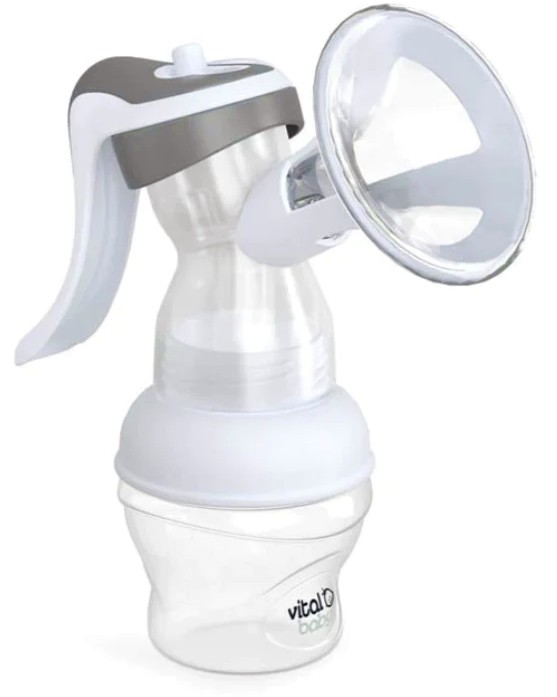 Ръчна помпа за кърма Vital Baby Flexcone Ръчна помпа за кърма Vital Baby Flexcone - С шише и биберон + подарък 6 броя подплънки за гърди - продукт