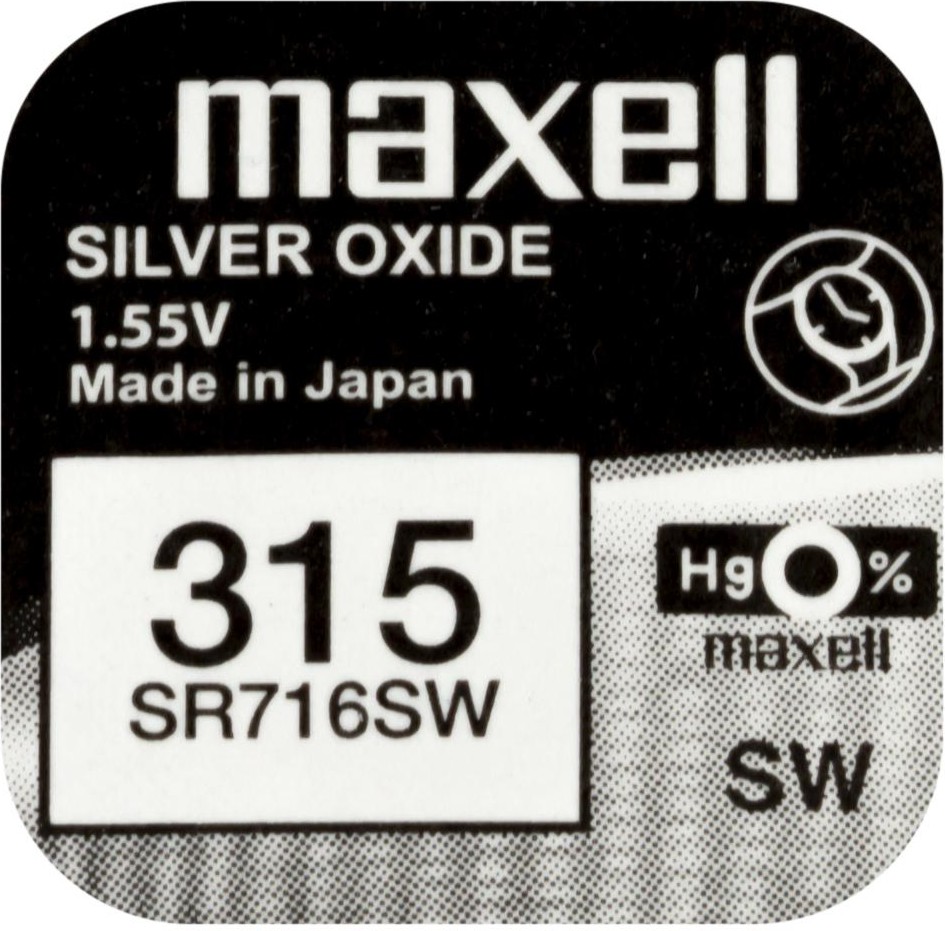 Бутонна батерия SR716SW / 315 Бутонна батерия SR716SW / 315 - Сребърно-Оксидна 1.55V - 1 брой - батерия