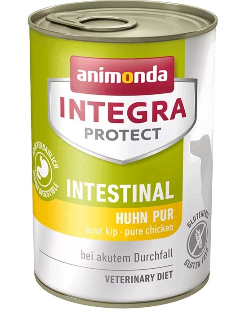 Консерва за кучета с остра диария Integra Protect Intestinal Консерва за кучета с остра диария Integra Protect Intestinal - 400 g, с пилешко, в зряла възраст - храна