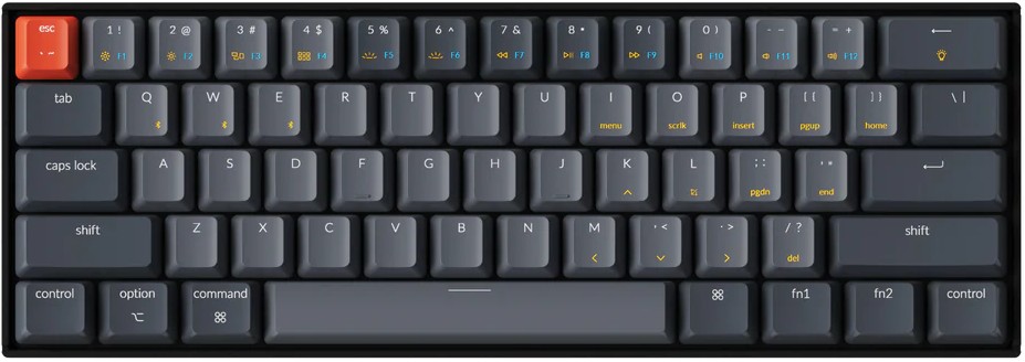     Keychron K12 - 60%, Bluetooth, USB-C, ANSI Layout, RGB, Gateron G Pro Blue - 