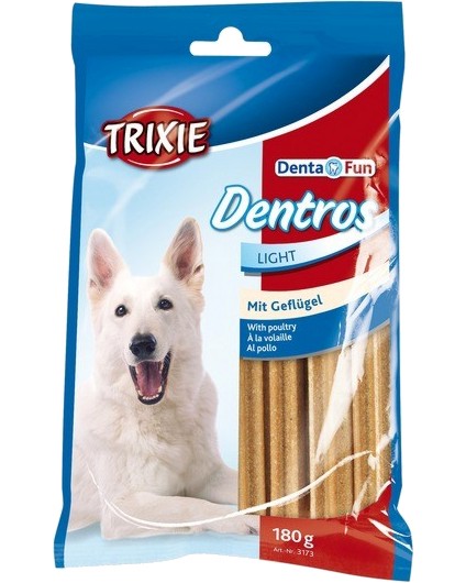 Дентални лакомства за кучета Trixie Dentros Light Дентални лакомства за кучета Trixie Dentros Light - 180 g, с птиче месо, от серията Denta Fun - храна