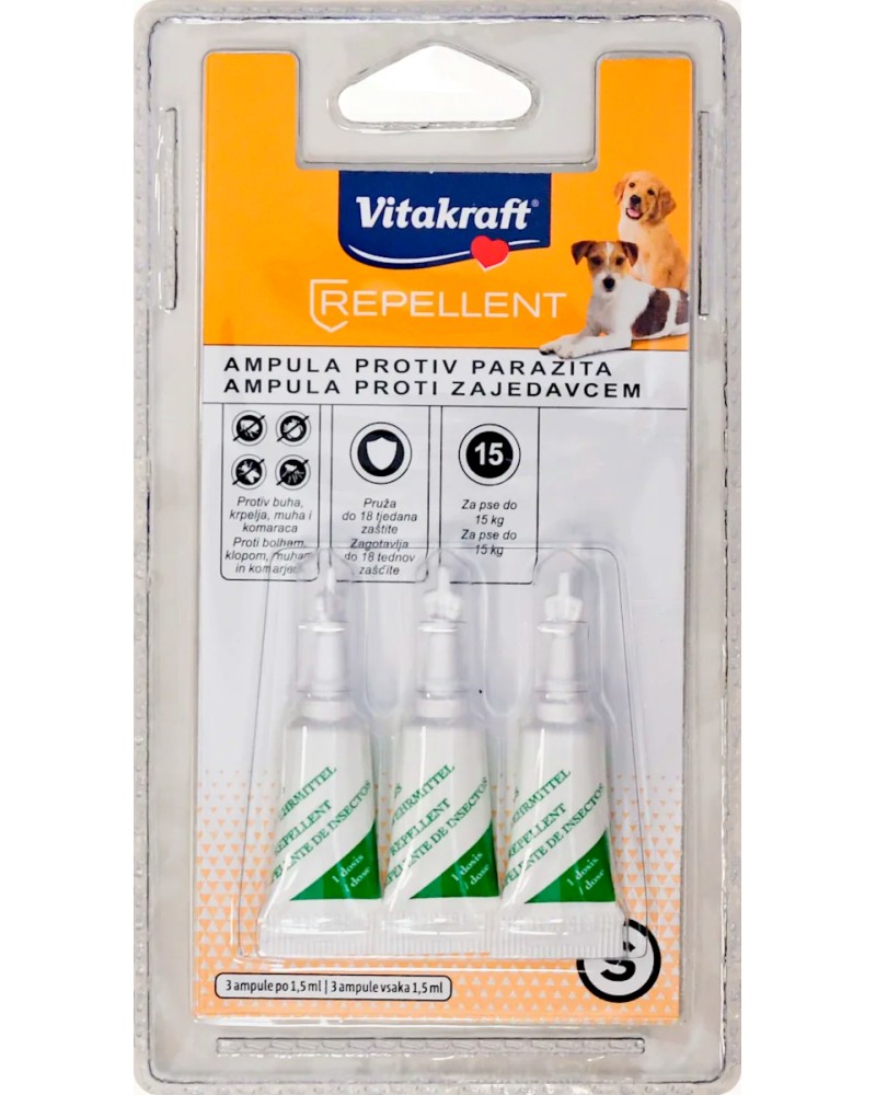     Vitakraft Spot-On S - 3  x 1.5 ml,   ,  15 kg - 