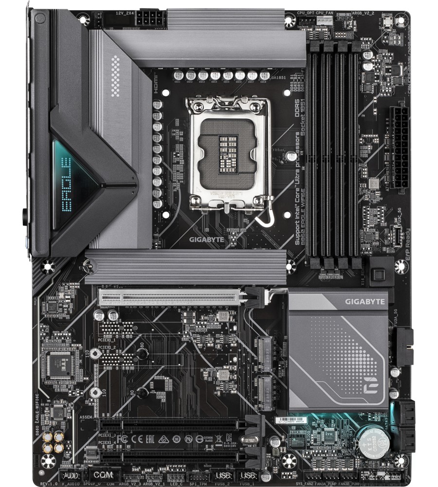 Дънна платка Gigabyte B860 Eagle WIFI 6E Дънна платка Gigabyte B860 Eagle WIFI 6E - LGA 1851, Intel B860, DDR5, ATX -