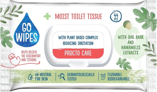 ������ �������� ������ GO WIPES Procto Care - 44 ���� - ����� ��������