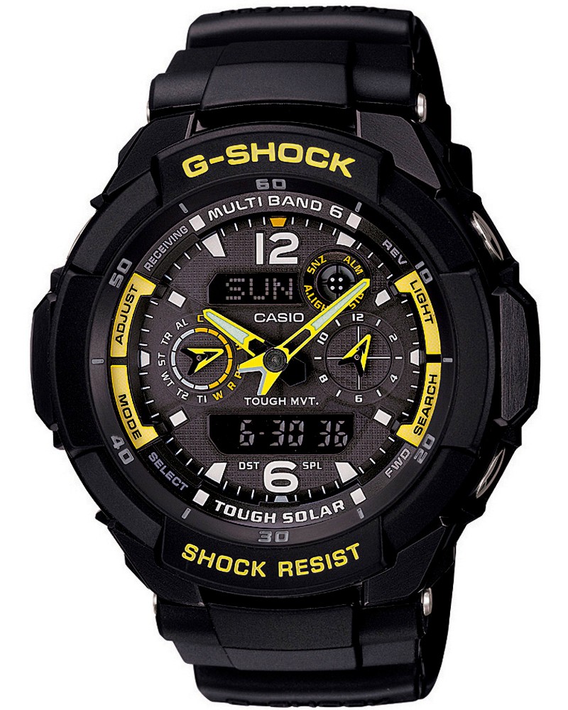 Часовник Casio - G-Shock Wave Ceptor Solar GW-3500B-1AER - От серията "G-Shock: Wave Ceptor Solar" - 