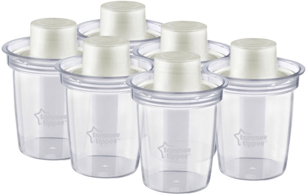 Контейнери за сухо мляко Tommee Tippee Контейнери за сухо мляко Tommee Tippee - 6 броя, от серия Closer to Nature, за 0+ м - продукт