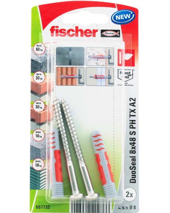     TX Fischer DuoSeal S PH TX A2 - 2 - 4    ∅ 6 - 8 mm   38 - 48 mm - 