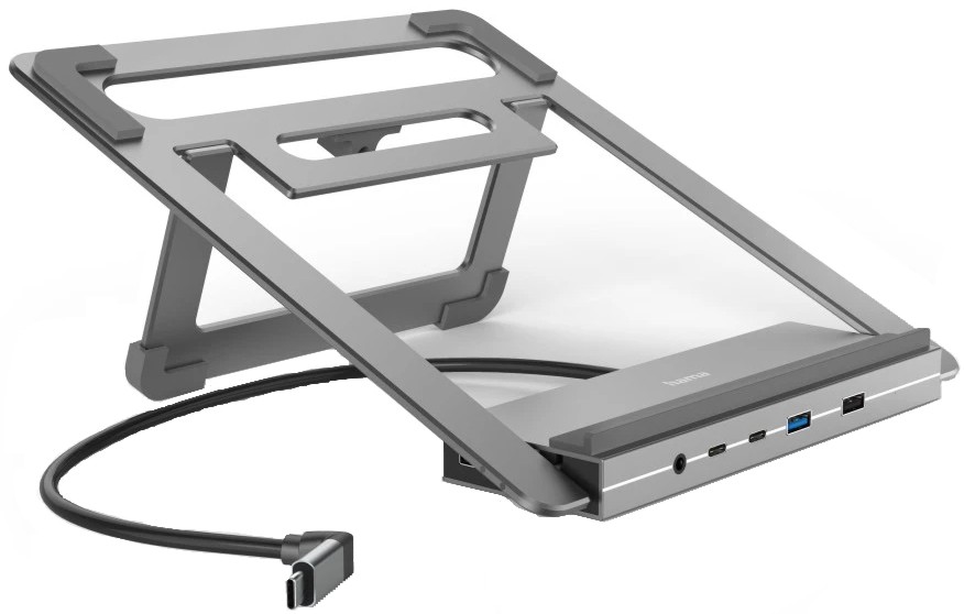 Докинг станция USB-C Hama Connect2Office Stand Докинг станция USB-C Hama Connect2Office Stand - С 12 порта и стойка за лаптоп -