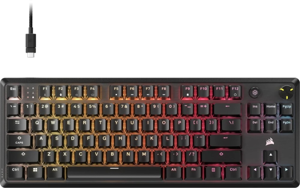 Гейминг механична клавиатура Corsair K70 Core RGB Гейминг механична клавиатура Corsair K70 Core RGB - TKL, с USB кабел, ANSI Layout, Corsair MLX Red v2 -