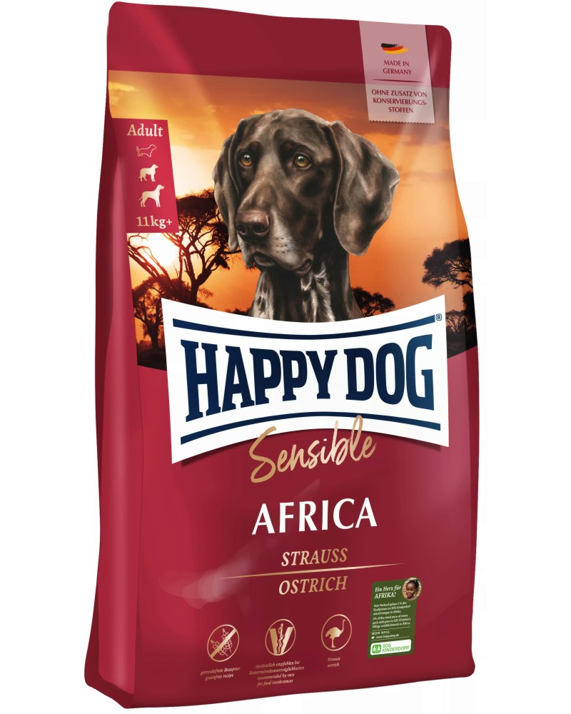 ���� ����� �� ������ � ������������ ������������ Happy Dog Africa Adult - 1 ÷ 12.5 kg, � ��������, �� ������� Sensible, � ����� �������, 11+ kg - �����