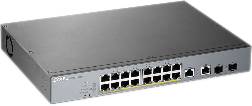  ZyXEL GS1350-18HP - 16 RJ-45 PoE , 2 RJ-45/SFP , 1000 Mbps - 