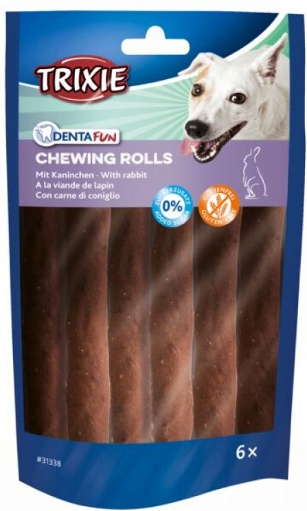 Лакомства за кучета Trixie Rolls Лакомства за кучета Trixie Rolls - 70 g, със заешко, от серията Denta Fun - храна