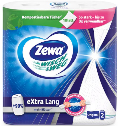 ����������� ��������� ������ Zewa Wish & Weg Extra Long - 2 ����� - �������