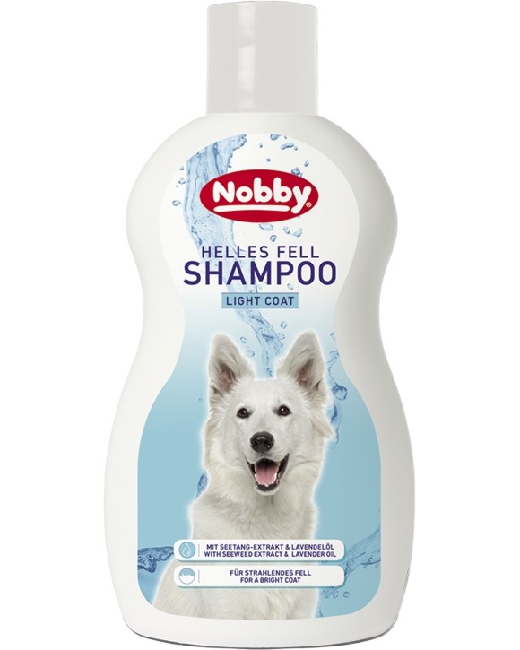 Шампоан за кучета със светла козина Nobby Light Coat Шампоан за кучета със светла козина Nobby Light Coat - 300 и 1000 ml, с екстракт от морски водорасли и масло от лавандула - шампоан