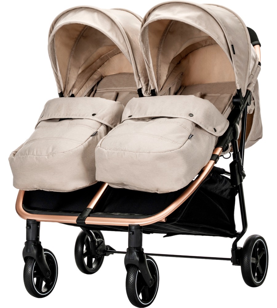 Лятна количка за близнаци Lorelli Duo 2025 Лятна количка за близнаци Lorelli Duo 2025 - С 2 броя покривала за крачета и чанта - количка