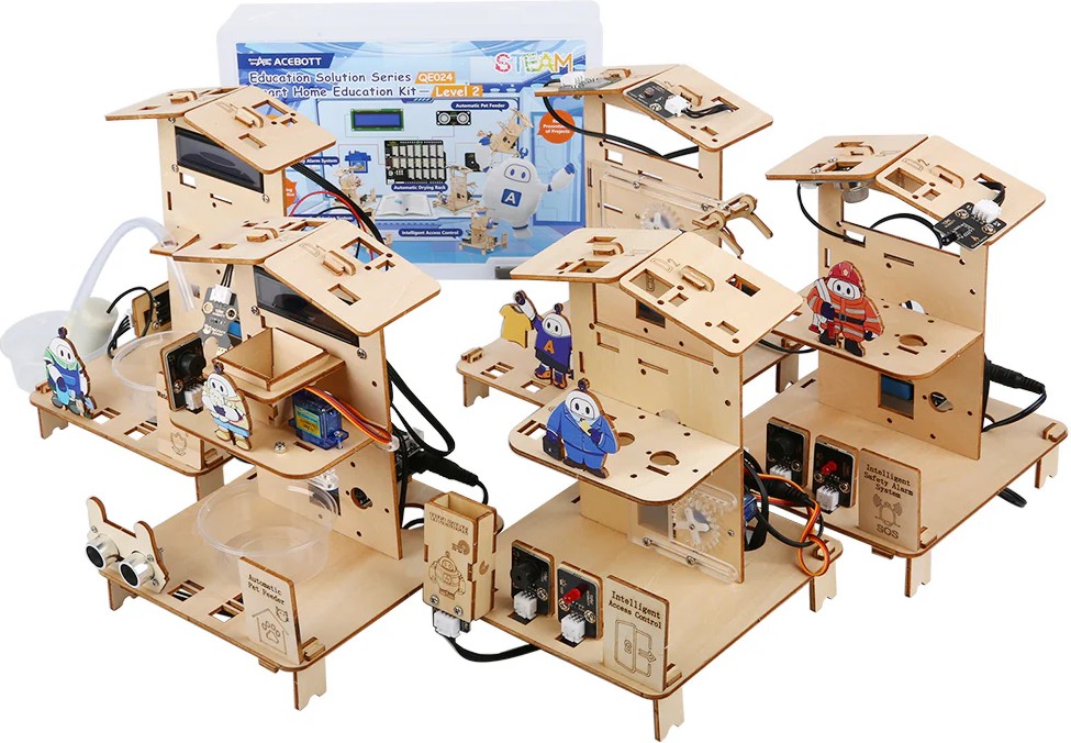 Комплект умен дом 5 в 1 ACEBOTT - Level 2 Комплект умен дом 5 в 1 ACEBOTT - Level 2 - С ESP32 контролер, от серията Education - образователен комплект