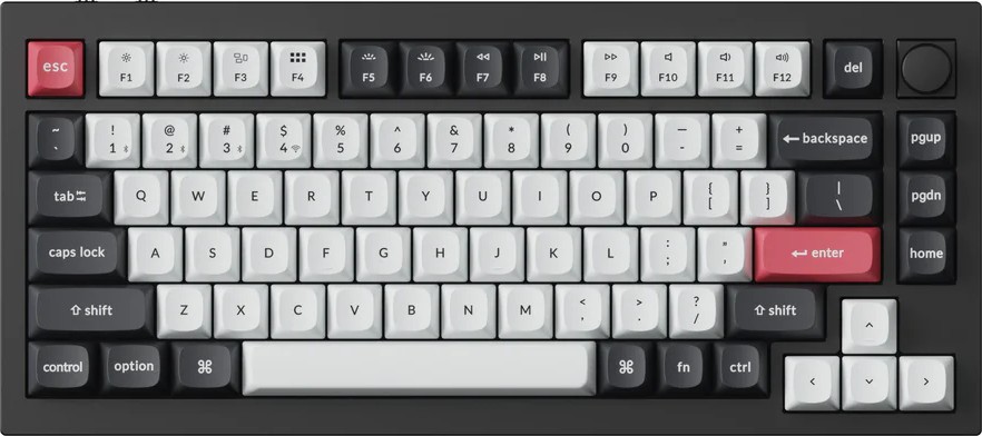 �������� ��������� ������� ���������� Keychron Q1 HE QMK - 75%, Bluetooth, USB-C, RGB ���������, ANSI Layout, Gateron Double-Rail Magnetic Nebula - 