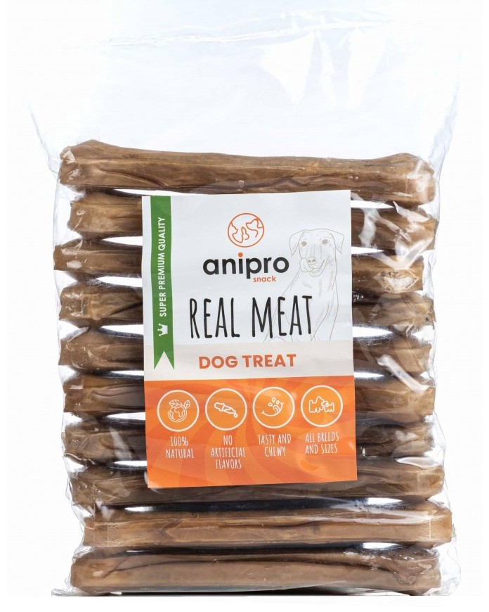 Лакомства за кучета anipro Лакомства за кучета anipro - 10 броя, от телешка кожа, от серията Real Meat, за 4+ месеца - храна
