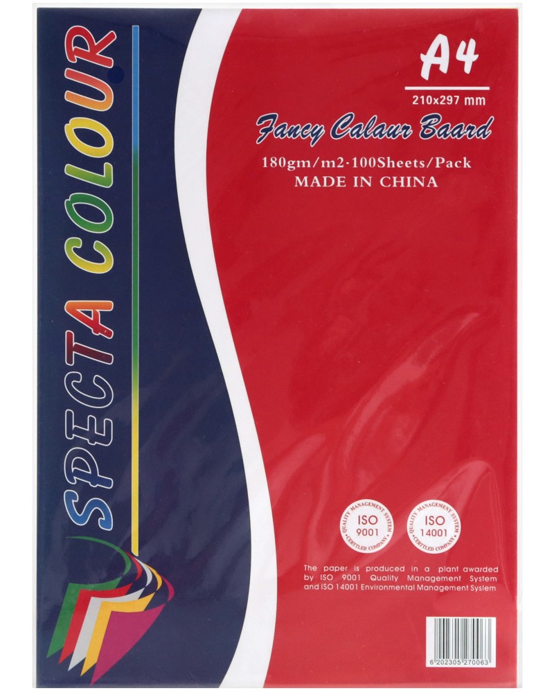 Цветен картон Specta Colour Цветен картон Specta Colour - A4, 180 g/m<sup>2</sup> -