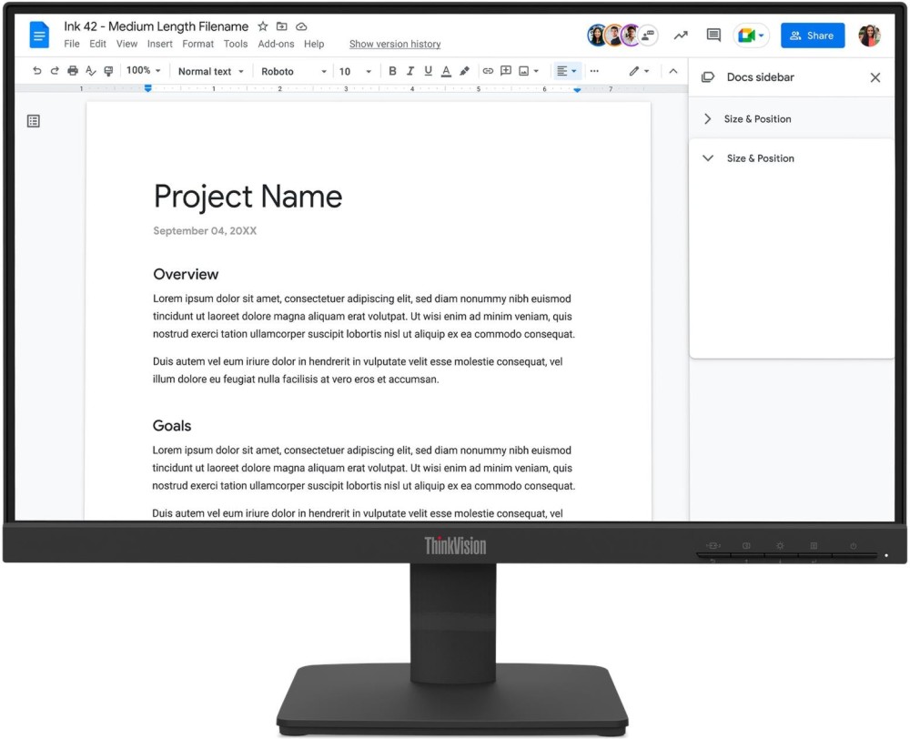 ������� Lenovo ThinkVision S22-4e - 21.5", IPS, 100 Hz, 1920 x 1080, 4 ms, HDMI, VGA - 