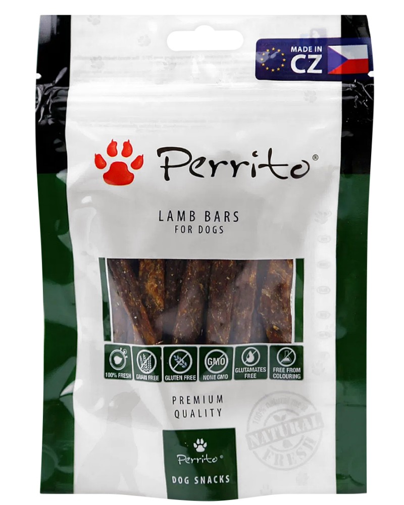 Лакомства за кучета Perrito Bars Лакомства за кучета Perrito Bars - 80 g, с агнешко - храна