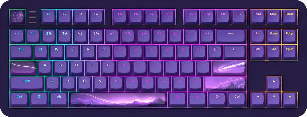 Механична гейминг клавиатура Dark Project ALU87B Celestial Механична гейминг клавиатура Dark Project ALU87B Celestial - TKL, USB кабел 1.8 m, ANSI Layout, RGB подсветка -