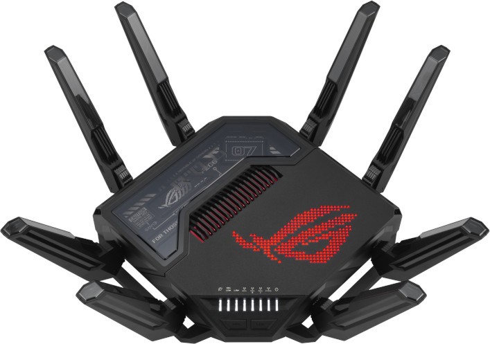 �������� ����� ASUS ROG Rapture GT-BE98 - 2.4 GHz (1376 Mbps), 5 GHz (5764 Mbps), 6 GHz (11529 Mbps), 8 ������ - 