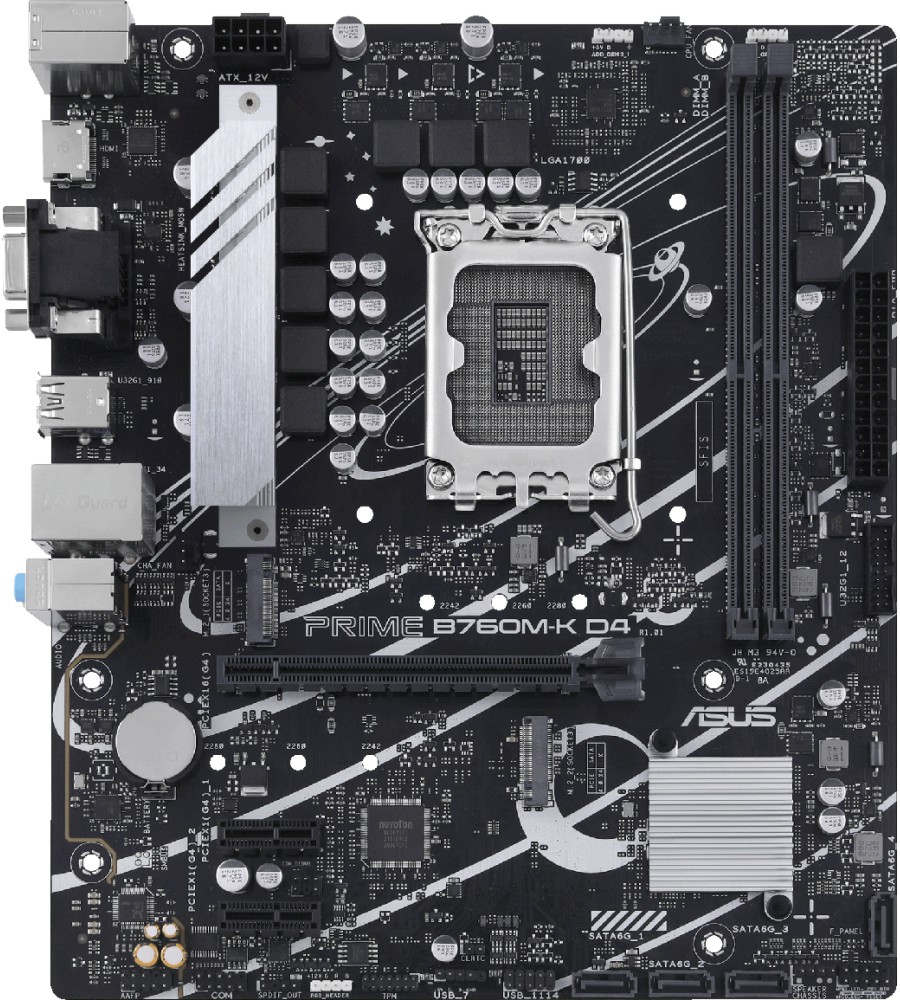 Дънна платка ASUS Prime B760M-K D4 Дънна платка ASUS Prime B760M-K D4 - LGA 1700, Intel B760, DDR4, Micro ATX -