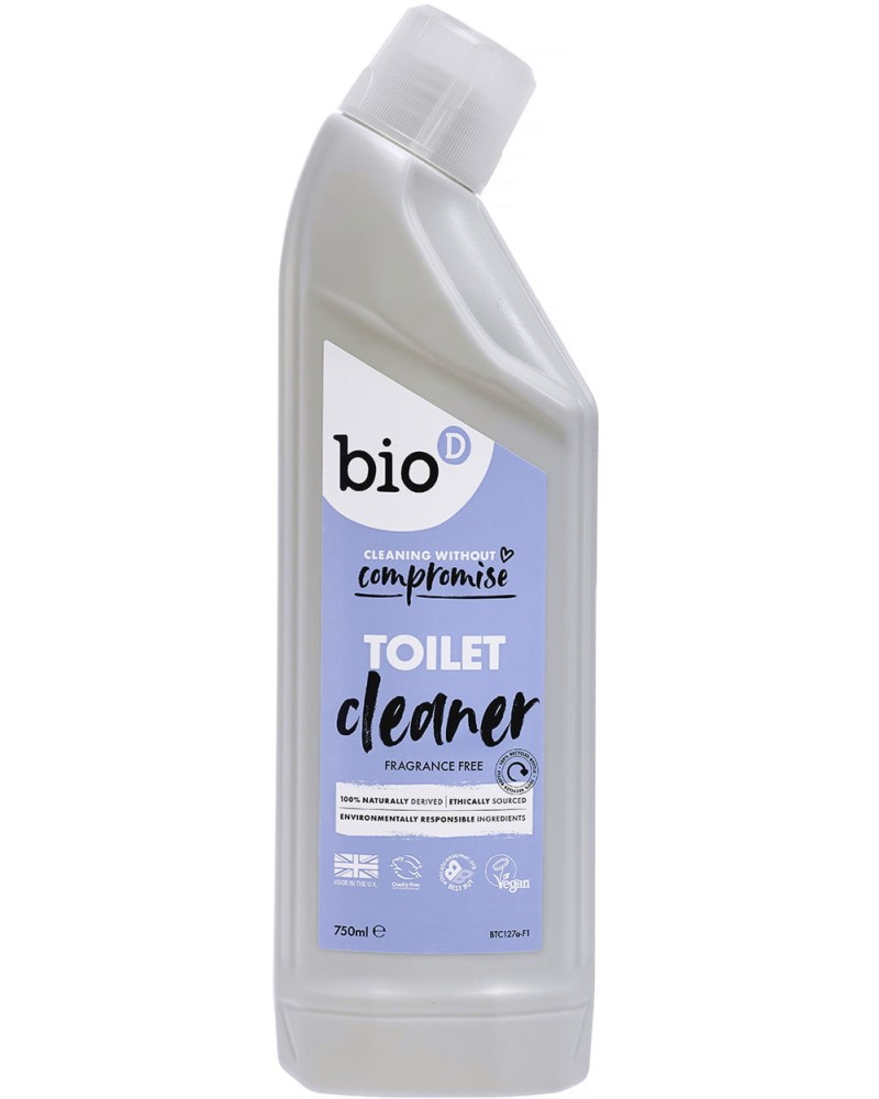 Препарат за почистване на тоалетна Bio-D Препарат за почистване на тоалетна Bio-D - 0.75 и 5 l, без аромат - почистващ препарат