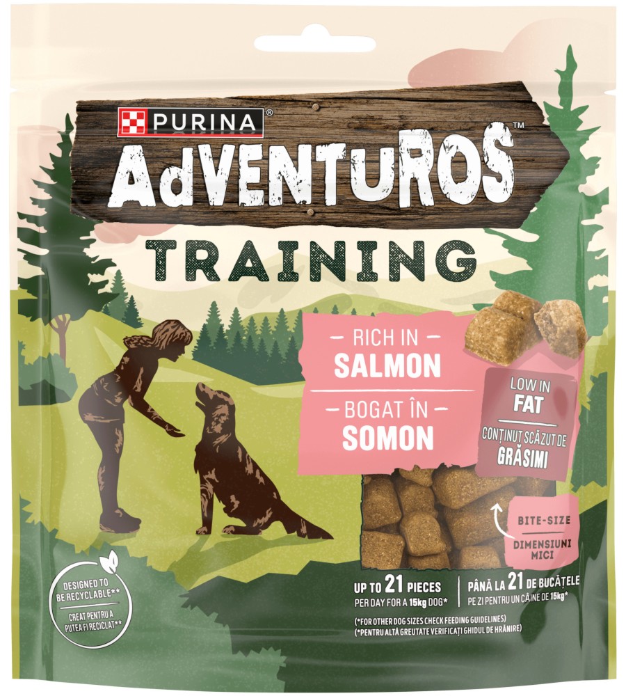 Тренировъчни лакомства за кучета Adventuros Training Тренировъчни лакомства за кучета Adventuros Training - 115 g, със сьомга, в зряла възраст - храна