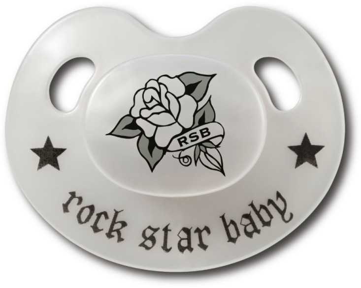 Ортодонтична залъгалка Роза - Rock Star Baby Ортодонтична залъгалка Роза - Rock Star Baby - С кутия за съхранение, за 0-6 месеца - залъгалка